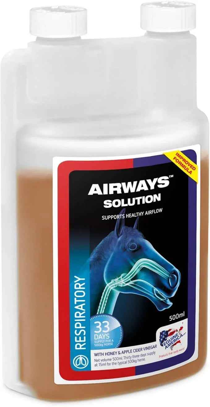 Equine America Airways Solution liquid respiratory supplement for horses, 500ml bottle
