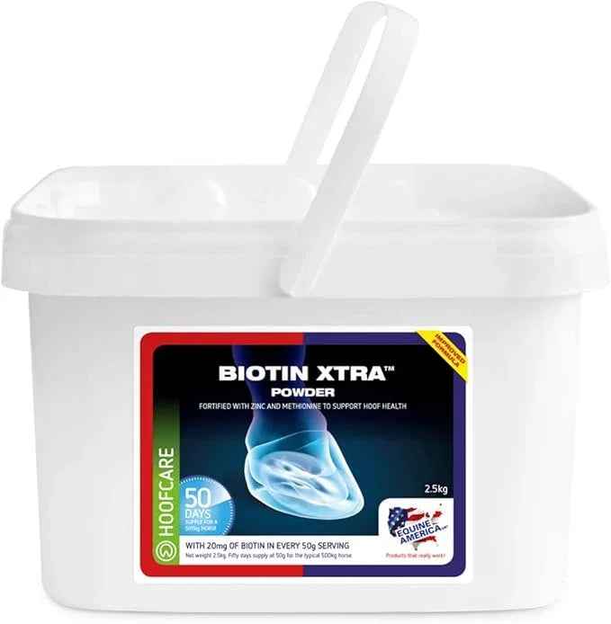 Equine America Biotin Xtra hoof support powder for horses and ponies, 2.5kg tub