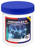 Equine America Cortaflex HA Regular Strength Powder tub, 500g joint supplement in blue and white packaging