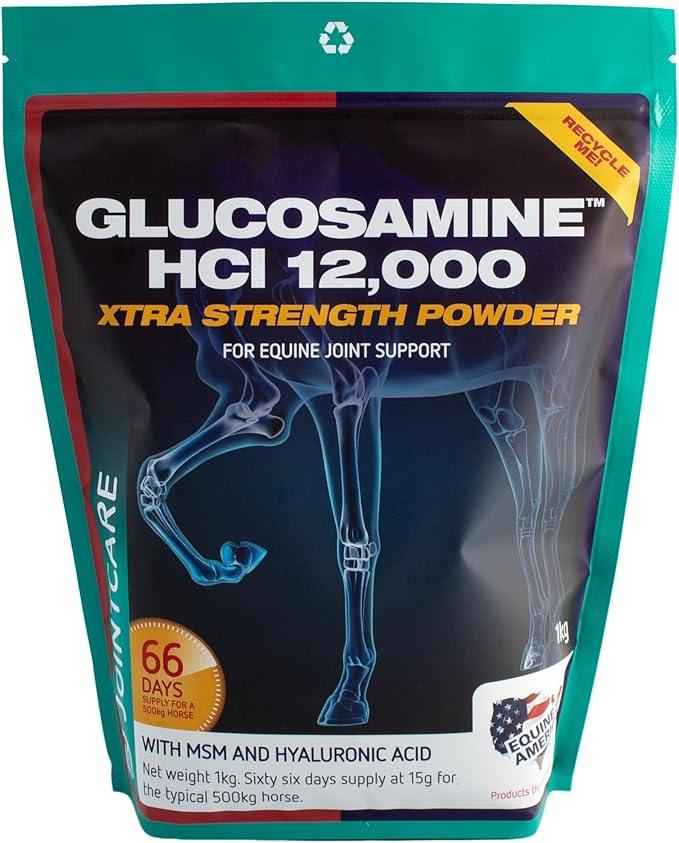 Equine America Glucosamine HCl 12,000 Xtra Strength joint powder for horses, 1kg tub