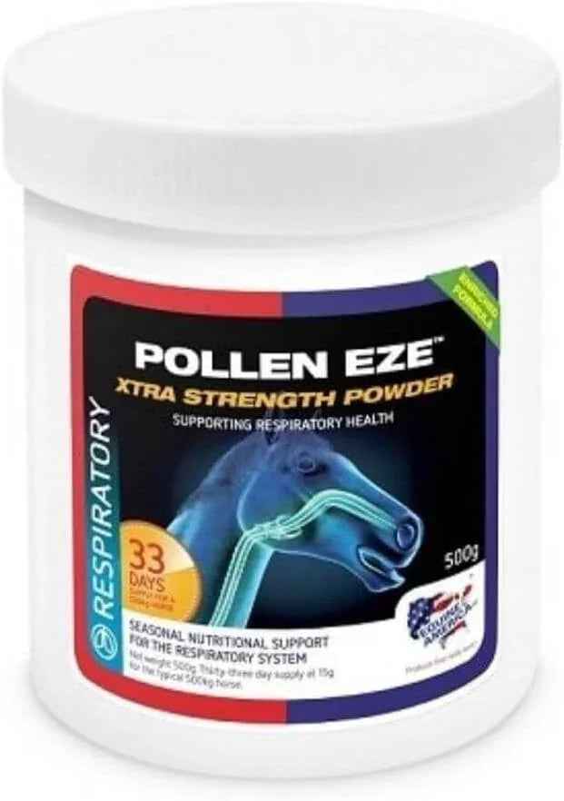 Equine America Pollen Eze Powder 500g tub, seasonal pollen support supplement for horses and ponies