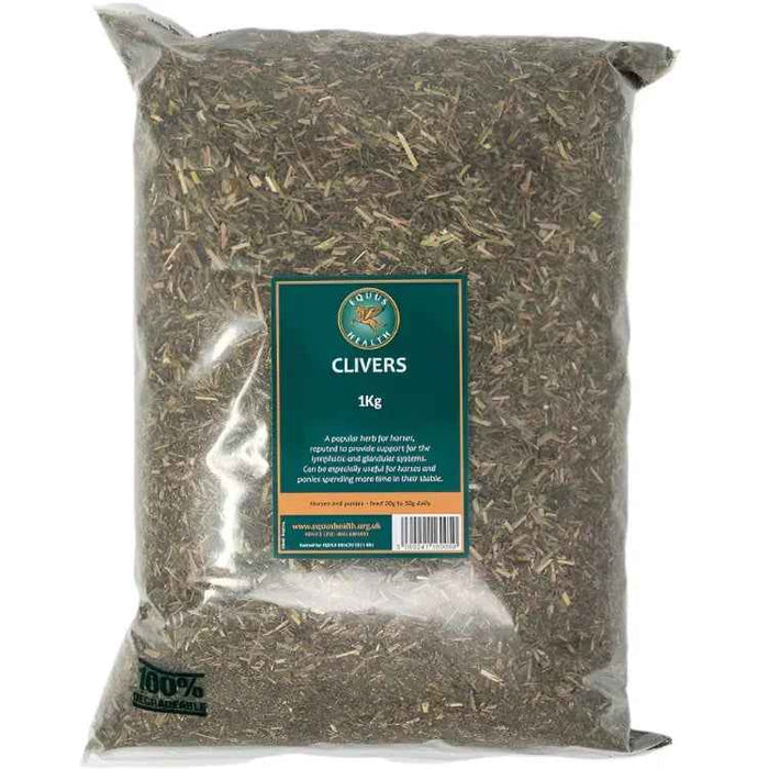 Equus Health Clivers dried herb supplement for horses in a 1kg pack