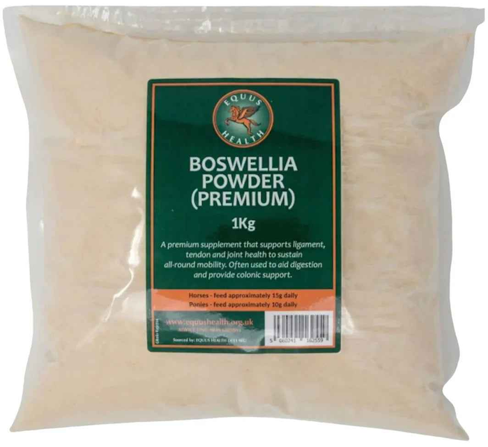 Equus Health Premium Boswellia Powder 1kg, ground boswellia fed to horses for joints and mobility