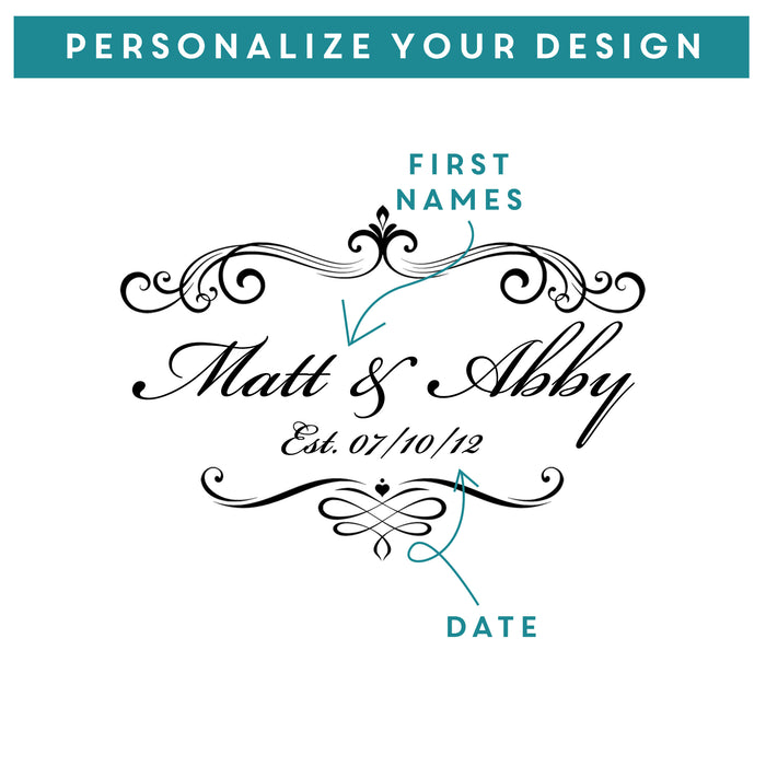 Etched Champagne Flutes Couples - Design: N1