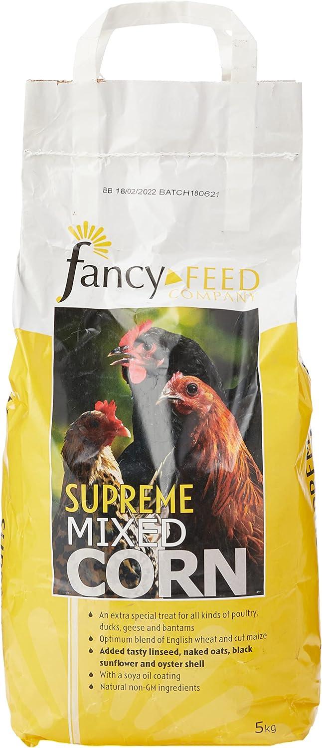 Fancy Feeds Supreme Mixed Corn, 5kg bag of enriched poultry corn