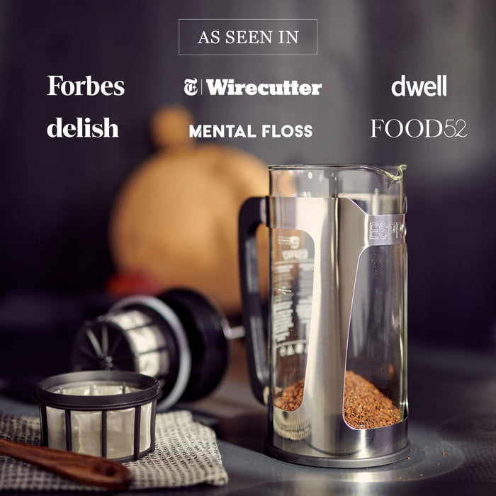 French Press P5 -Glass & Stainless-Steel Cage