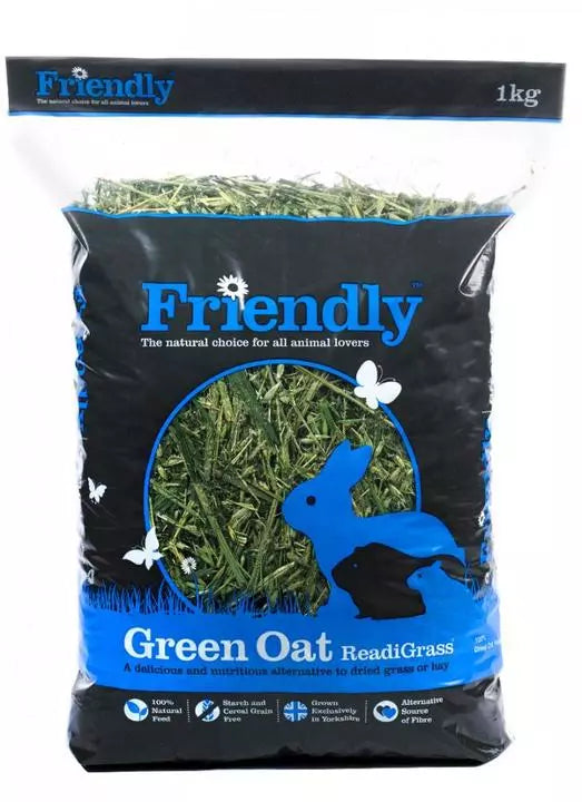 Friendly Green Oat ReadiGrass multipack of four 1kg bags of dried grass and young oat forage