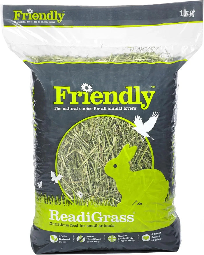 Friendly ReadiGrass multipack of four 1kg bags of Yorkshire grown dried ryegrass