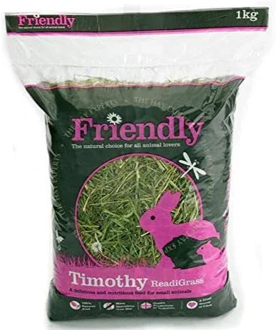Friendly Timothy ReadiGrass 1kg, gently dried timothy grass forage for rabbits and guinea pigs