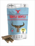 Gently Dently chicken dental chews for dogs, seven buffalo head shaped chews per pack
