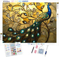 Gilded Peacock and Blooming Vines