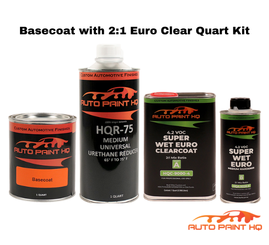 GM WA3465 Porcelain White Basecoat Clearcoat Quart Complete Paint Kit