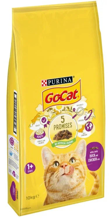 Go-Cat Chicken and Duck complete dry cat food in a 10kg sack
