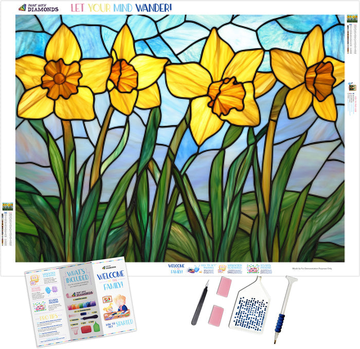 Golden Daffodils Under a Spring Sky