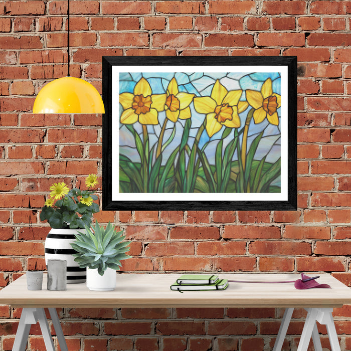Golden Daffodils Under a Spring Sky