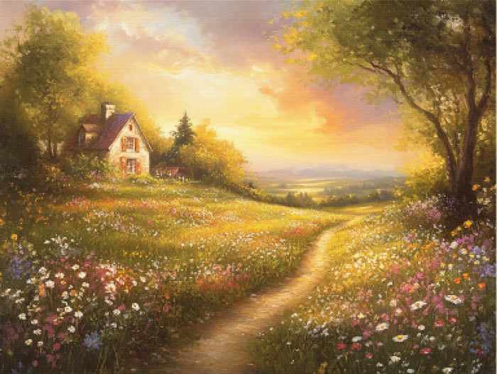 Golden Hour in a Wildflower Meadow