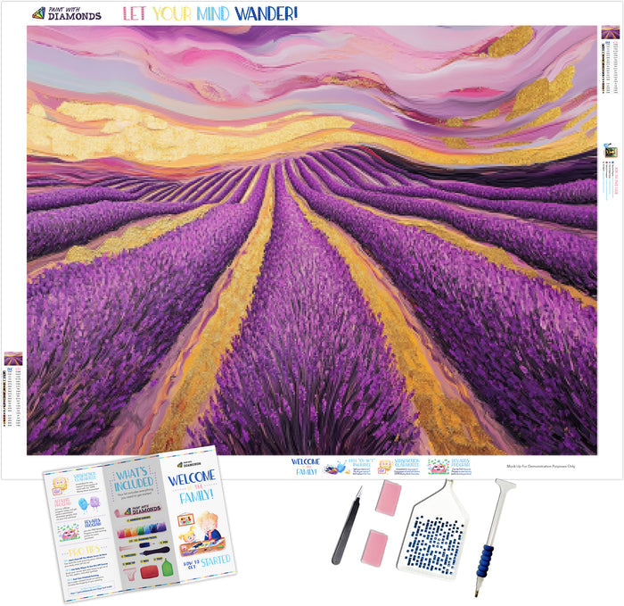 Golden Light Over Lavender Fields