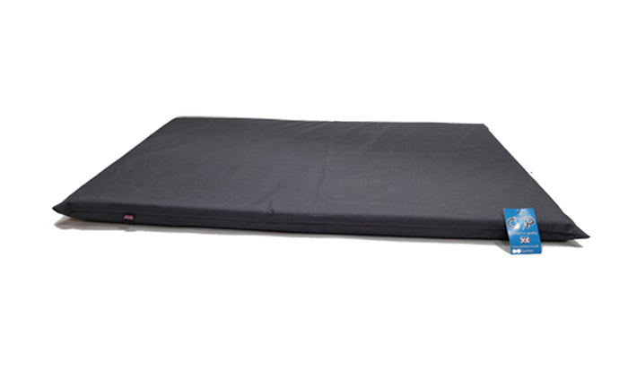 Gor Pets Outdoor Crate Mat in grey, a large padded crate mattress with a water-resistant removable cover