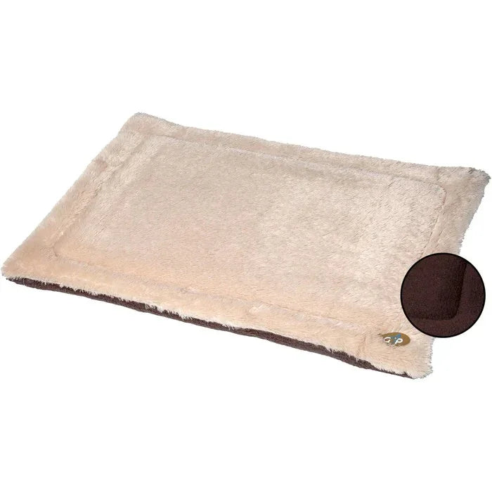 Gor Pets Nordic Crate Mat in brown, a soft rectangular crate mat with a non-slip backing