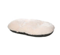 Gor Pets Nordic Oval Cushion in grey, an extra large oval dog cushion with a raised padded rim