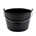 Red Gorilla Flexi Bucket with Handle, 22 litres, in black, with a metal carry handle and ribbed flexible sides
