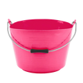 Red Gorilla Flexi Bucket with Handle, 22 litres, in pink, with a metal carry handle and ribbed flexible sides