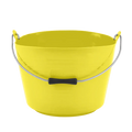 Red Gorilla Flexi Bucket with Handle, 22 litres, in yellow, with a metal carry handle and ribbed flexible sides