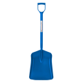 Red Gorilla one-piece polypropylene shovel in blue, with a wide blade and D-shaped handle