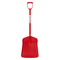 Red Gorilla one-piece polypropylene shovel in red, with a wide blade and D-shaped handle