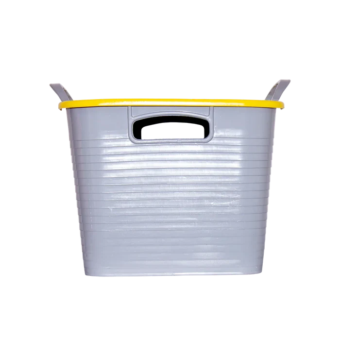 Red Gorilla Stack 'n' Store 25 litre storage box with a yellow clip-down lid