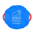 Red Gorilla TubCover in blue, elasticated polyester cover stretched over a Gorilla Tub rim