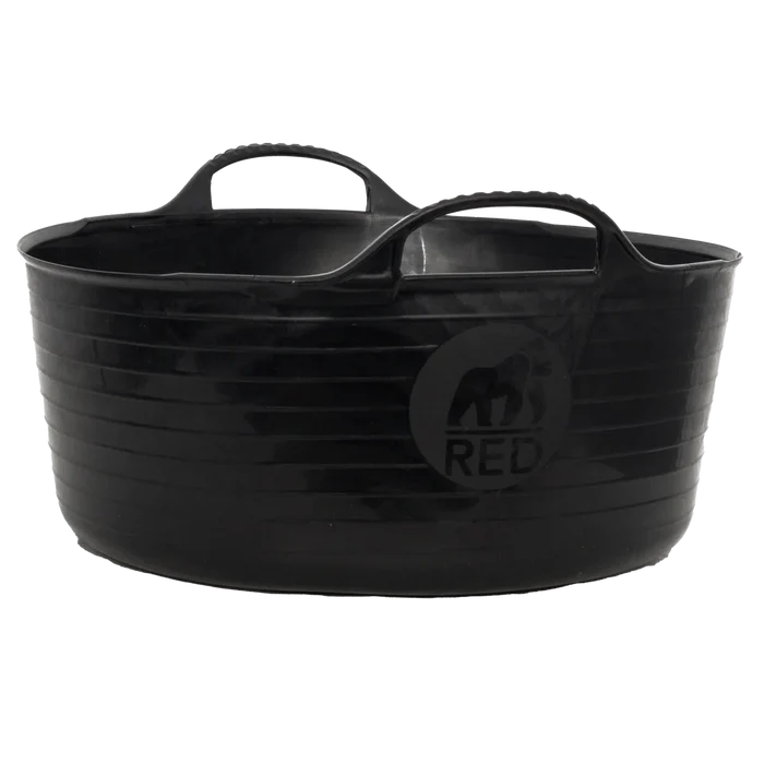 Gorilla Tub Small, 14 litres, in black with flexible ribbed sides and moulded golf-ball handles