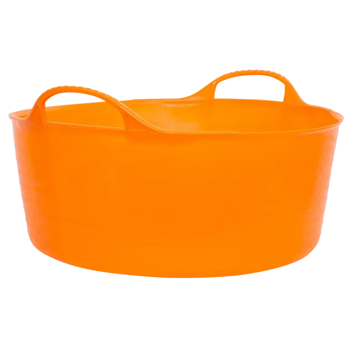 Red Gorilla Gorilla Tub Small 14L flexible tub in orange, with ribbed sides and two golf-ball grip handles