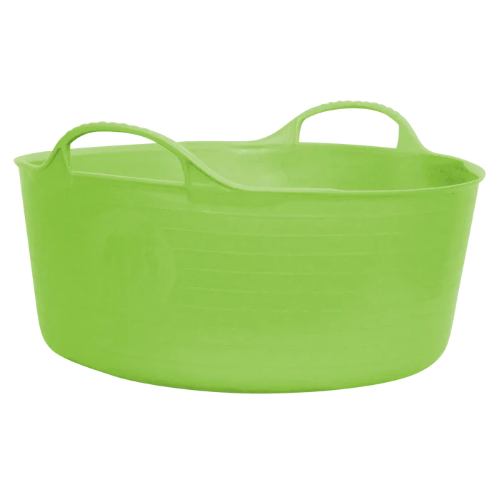 Red Gorilla Gorilla Tub Small 14L flexible tub in pale pistachio green, with ribbed sides and golf-ball handles