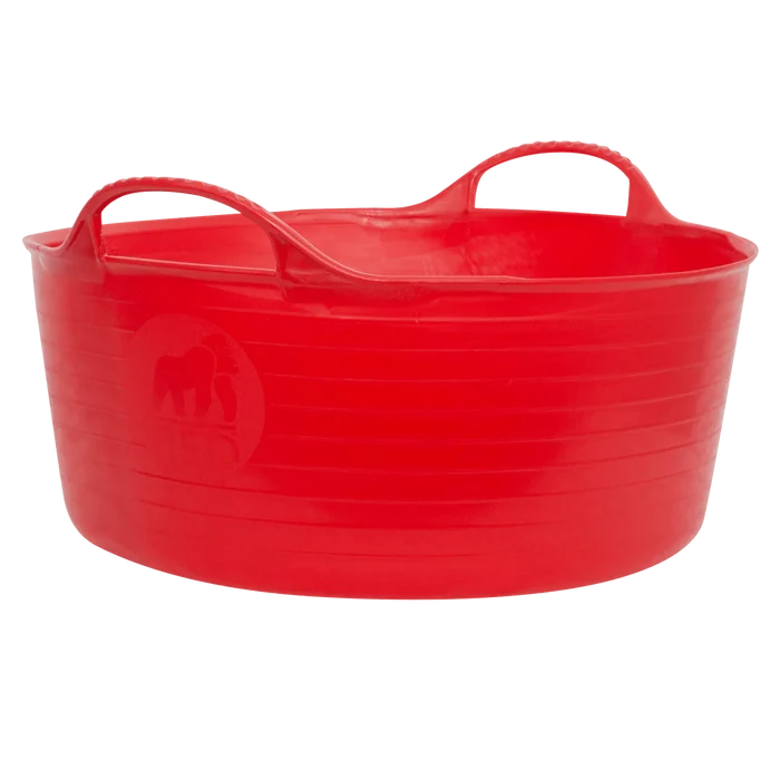 Red Gorilla Gorilla Tub Small 14L flexible tub in red, ribbed sides with two textured golf-ball handles