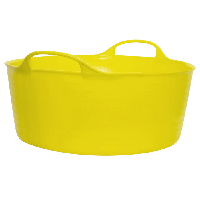 Red Gorilla Gorilla Tub Small 14L flexible tub in bright yellow, with ribbed sides and golf-ball handles
