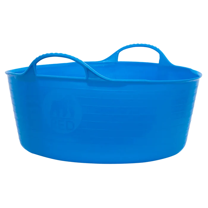 Gorilla Tub Small, 14 litres, in blue with flexible ribbed sides and moulded golf-ball handles