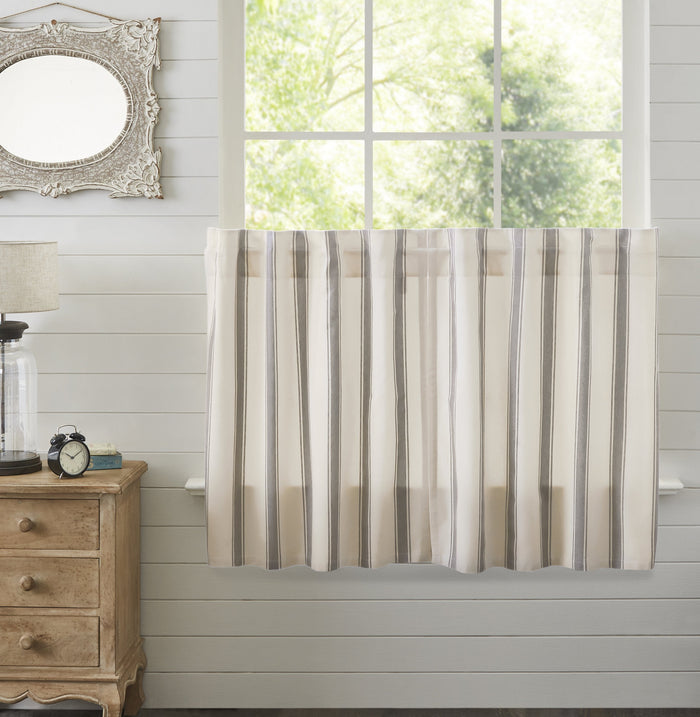 Graycie Grain Sack Stripe Tier Curtains - Lange General Store
