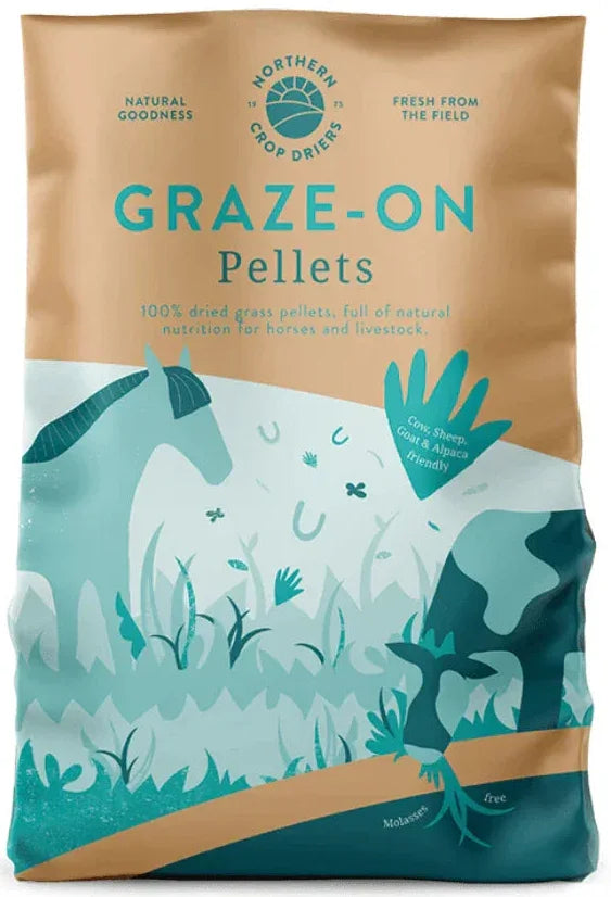 Graze-On grass pellets in a 20kg sack, 100% dried grass for horses
