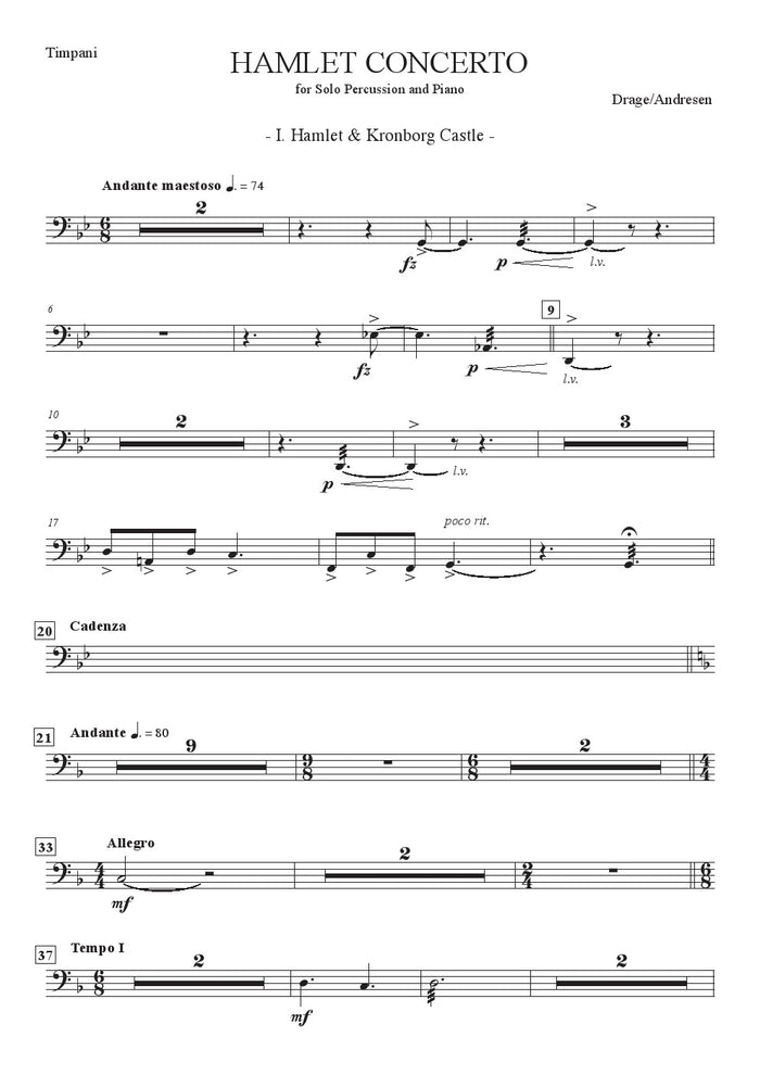 HAMLET CONCERTO for Solo Percussion and Piano
