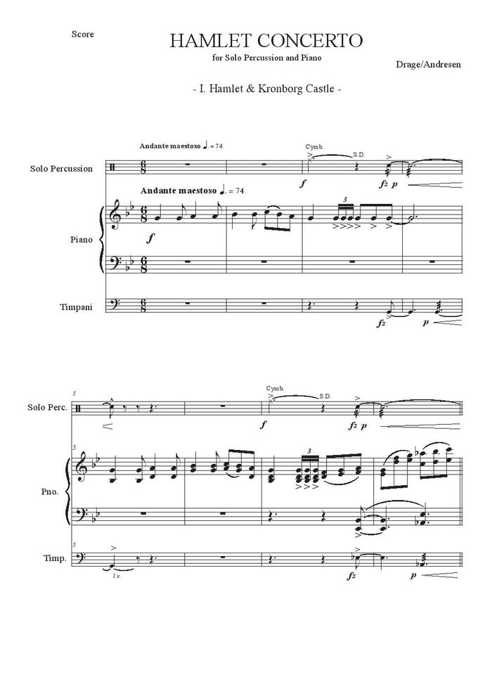 HAMLET CONCERTO for Solo Percussion and Piano