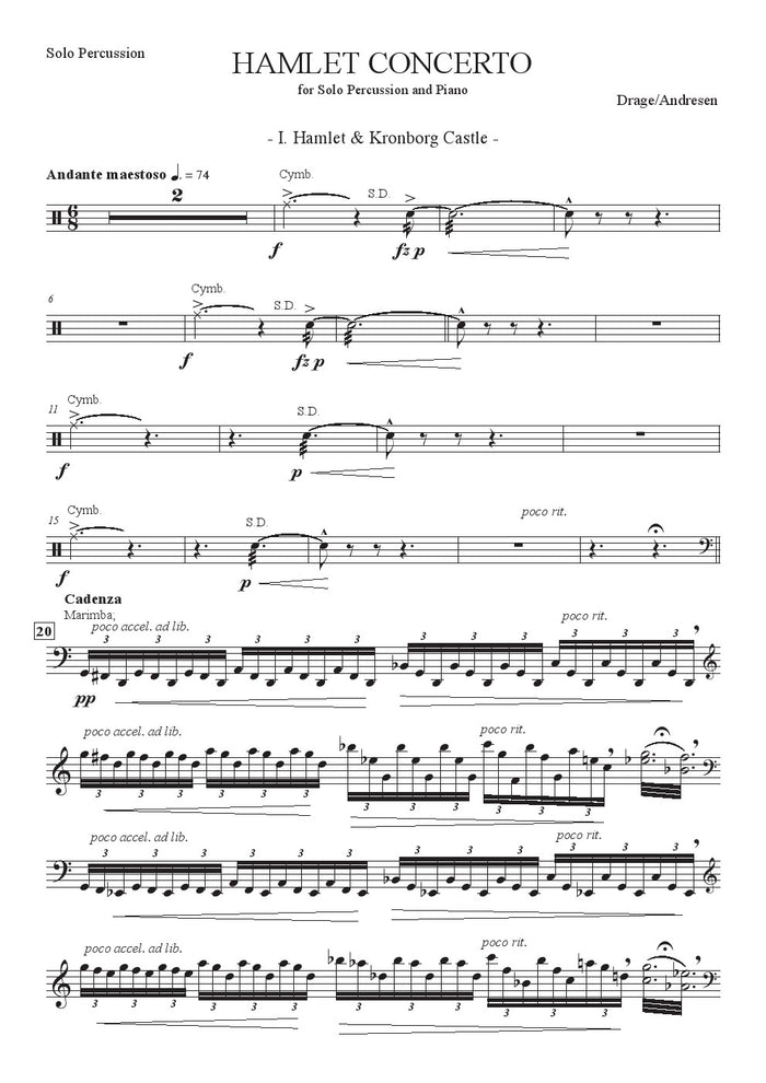 HAMLET CONCERTO for Solo Percussion and Piano