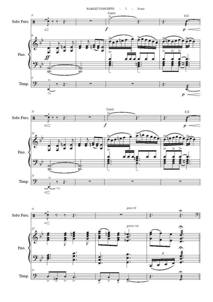 HAMLET CONCERTO for Solo Percussion and Piano