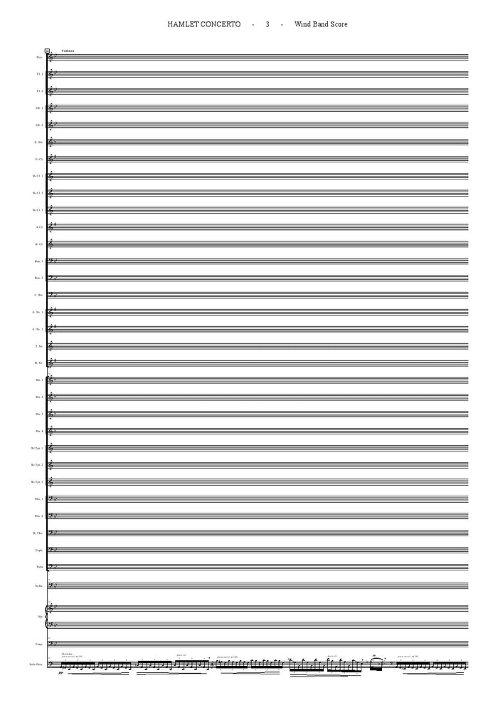 HAMLET CONCERTO for Solo Percussion and Wind Band