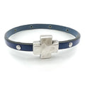 Hammered Cross Bracelet Blue / Medium