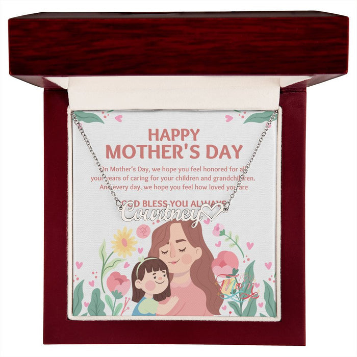 Happy Mother's Day- You're Unique-Heart Name Necklace