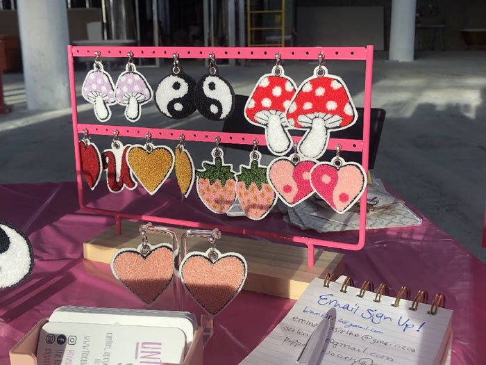 Heart Embroidered Earrings