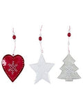 Heart/Tree/Star 3 ass hang dec