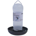 Henry Bell Essential Water Drinker, grey hanging bird water dispenser with perch ring