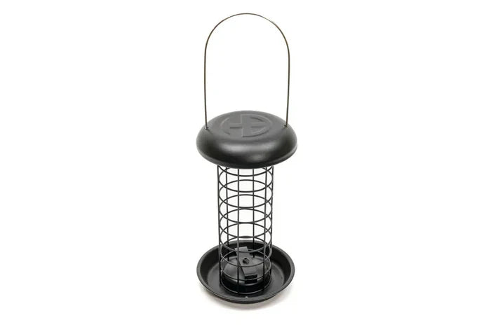 Henry Bell Heavy Duty Everyday Fat Ball Feeder in black aluminium with wide all-in-one base
